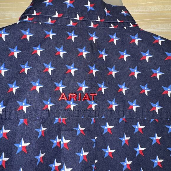 ARIAT Men's Navy Blue TEXAS Star Long Sleeve Western Shirt L 0623 - Picture 6 of 6
